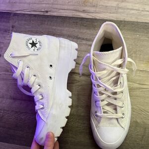 Converse Off-White High-Top Platform Sneakers